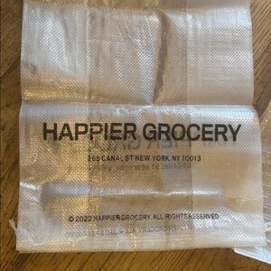 Happier Grocery clear tote bags x 2